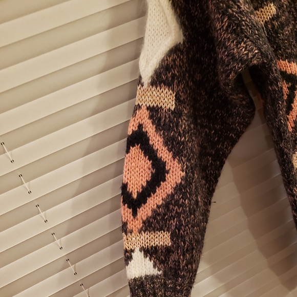 Vintage Susann d V-Neck Chunky Over-Sized Sweater Size L angora accents - Picture 3 of 7